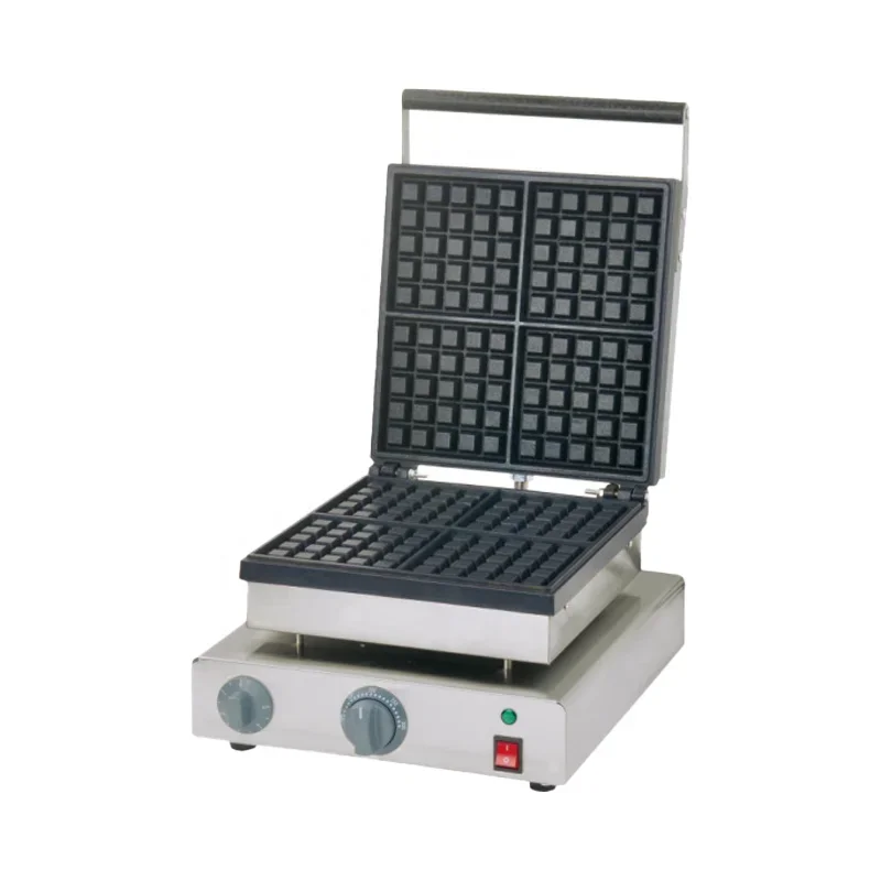 Waffle Iron Belgian - Chef Prosentials 4 Bölmeli Ticari Waffle