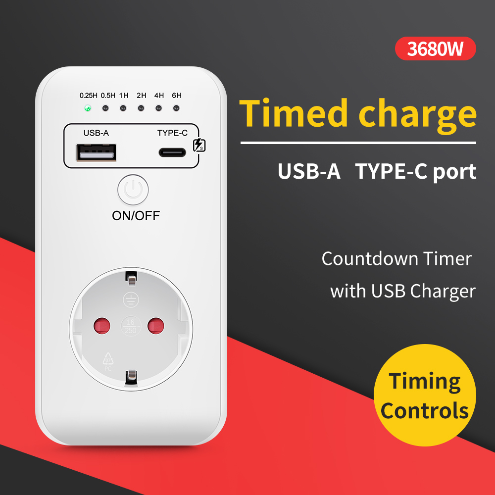 Kitchen Appliances Outlet - USB tip-c zamanlayıcı anahtarı dijital geri