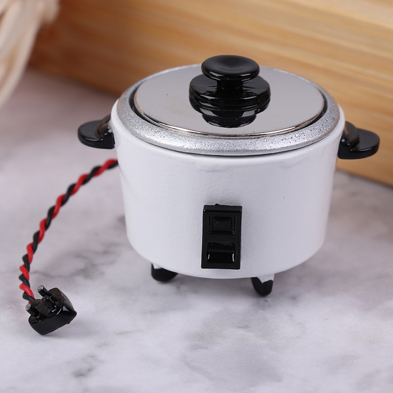 Kitchen Appliances For Gift - 1/12 Ölçekli Dollhouse Minyatür Pirinç Pişirici