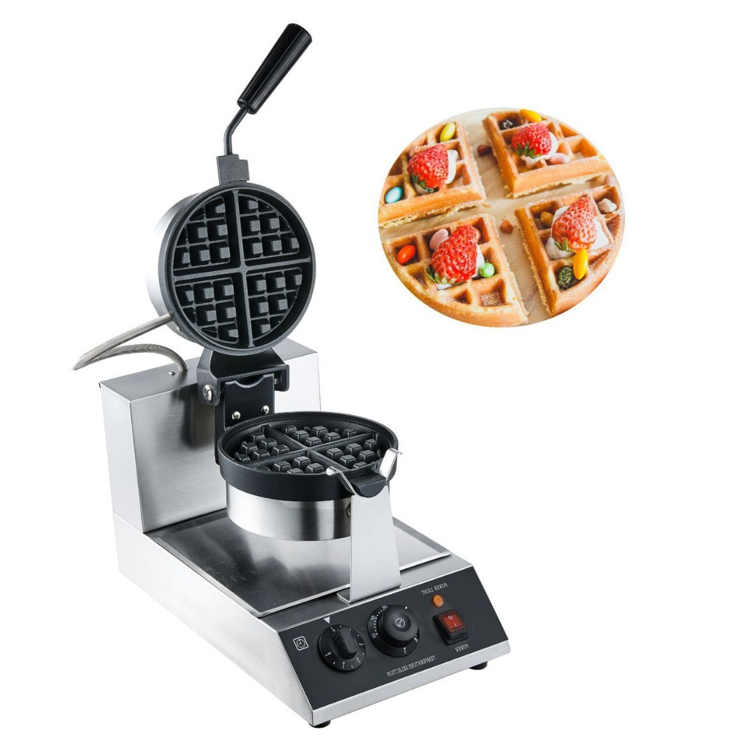 Waffle Iron Belgian - Dijital Kontrollü Döner Belçika Waffle Makinesi